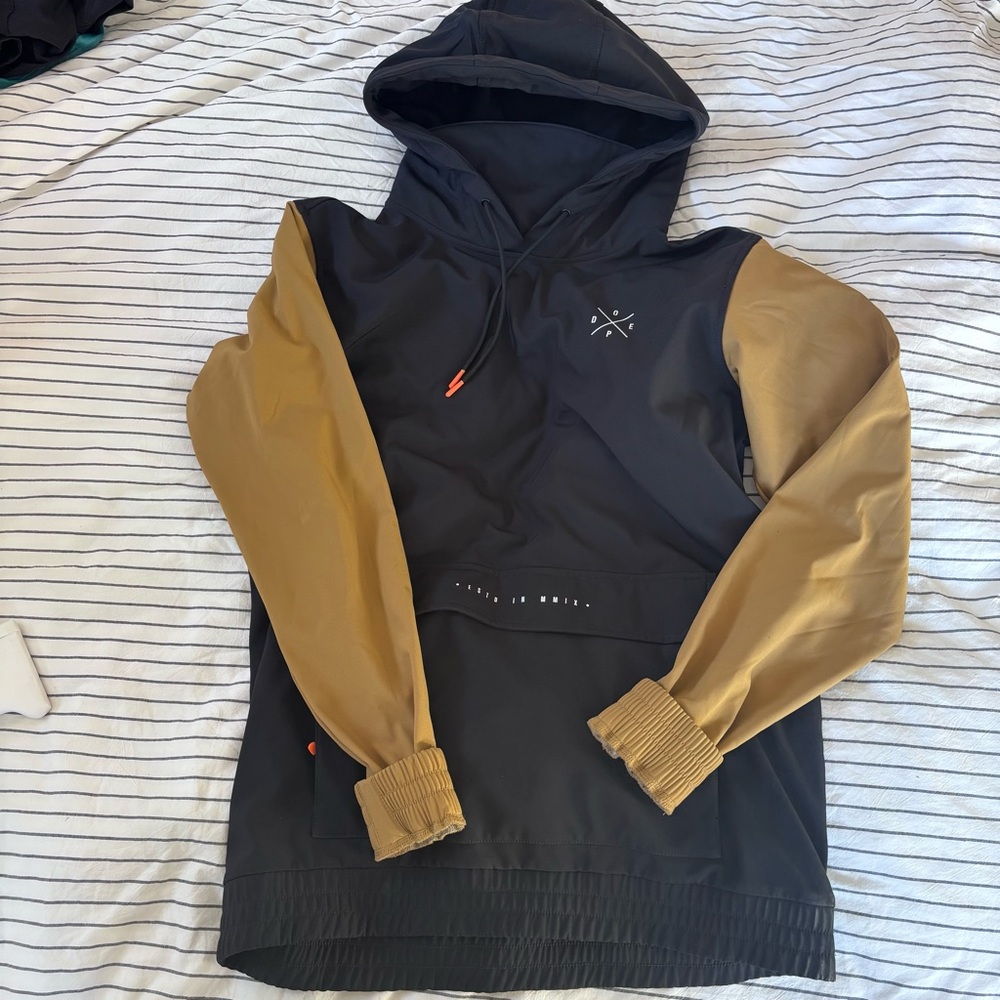 DOPE Black and Tan Hooded Windbreaker